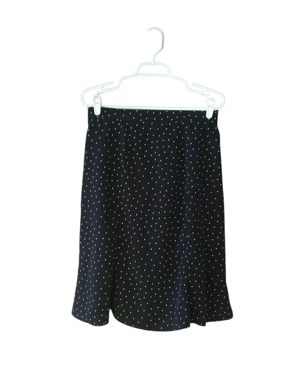 3/$10 R & K Originals Navy Polka Dot Midi Skirt Size 12P